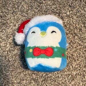 Squishmallows Blue Penguin with Santa Hat